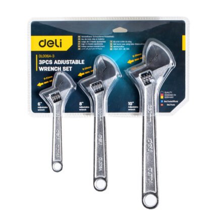 DELI 3PCS ADJUSTABLE WRENCH SET | EDL006A-3