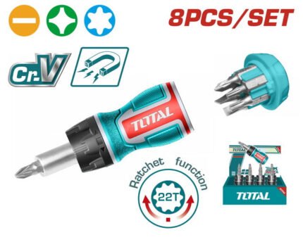 TOTAL 8 IN 1 STUBBY SCREWDRIVER SET (TACSDS1726)