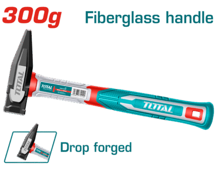 TOTAL MACHINIST HAMMER WITH FIBERGLASS HANDLE 300G