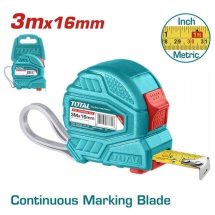 TOTAL STEEL MEASURING TAPE 3M X 16MM (TMT126331)