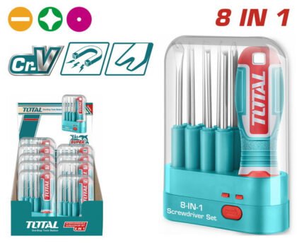 TOTAL INTERCHANGEABLE SCREWDRIVER SET 9 PCS (THT250906)