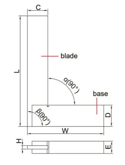 INSIZE MACHINIST SQUARE WITH WIDE BASE 150X100MM | 4707-150