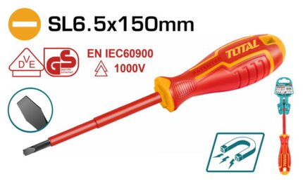 TOTAL INSULATED SCREWDRIVER 1000V 6.5 X 150 (THTIS6150)