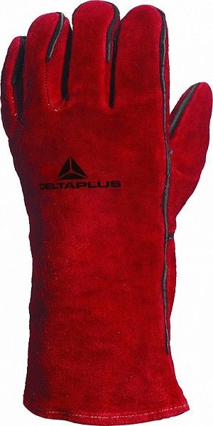 RED HEAT-RESISTANT LEATHER GLOVE