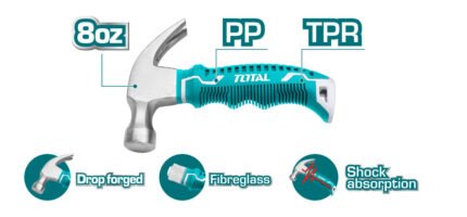 MINI CLAW HAMMER 8OZ FROM TOTAL (THTM7386D)