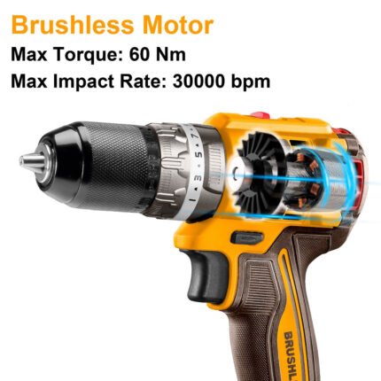 INGCO COMPACT BRUSHLESS CORDLESS IMPACT DRILL 20V 60NM MAX TORQUE | CIDLI20602