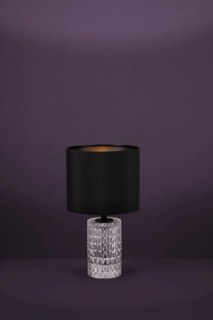 EGLO SAPUARA BLACK FABRIC AND CRYSTAL GLASS TABLE LAMP | 39979