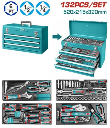 TOTAL 132 PCS TOOLS CHEST SET (THPTCS71321)
