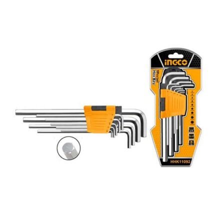 EXTRA-LONG ARM HEX KEY SET 9PCS