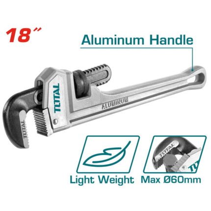 TOTAL ALUMINIUM HANDLE PIPE WRENCH 18" (THTAL17186)