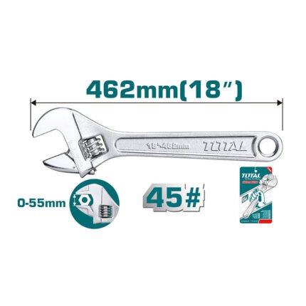 TOTAL ADJUSTABLE WRENCH 450MM | 18 INCH (THT1010183)