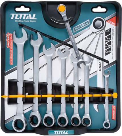 TOTAL THT-102RK086 COMBINATION WRENCH SET, 8 PIECES (SIZES 8-19 MM)