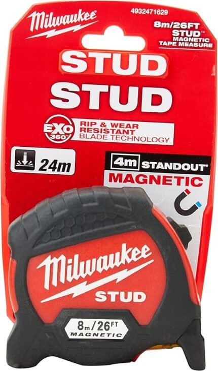 MILWAUKEE 4932471629 MAGNETIC TAPE MEASURE 8 METERS LENGTH