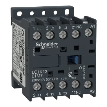 K - CONTACTOR 5.5KW COIL 220VAC ,1NC |LC1K1201M7