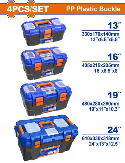 WADFOW 4 PCS PLASTIC TOOL BOXES SET