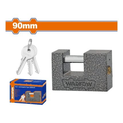 RECTANGULAR IRON PADLOCK 90MM WITH 3 KEYS