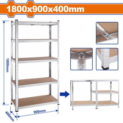 WADFOW 5-TIER ADJUSTABLE STORAGE SHELVES