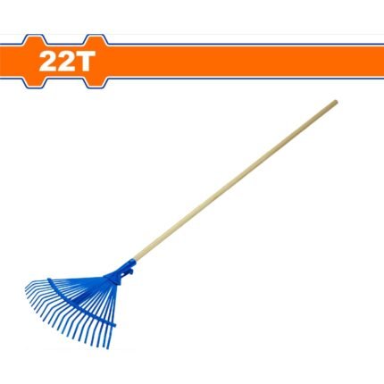 ADJUSTABLE METAL RAKE WITH WOODEN HANDLE