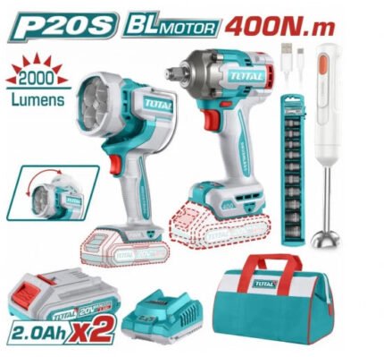 TOTAL COMBO IMPACT WRENCH + WORK LAMP + HAND BLENDER TOSLI240961