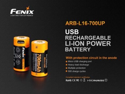 FENIX ARB-L16-700UP 700MAH BUILT-IN USB RECHARGEABLE BATTERY
