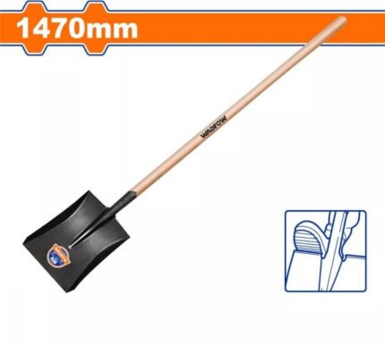 STEEL SQUARE SHOVEL WOODEN HANDLE 1470MM