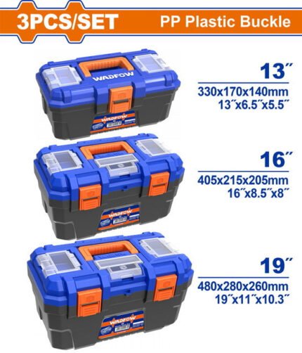 WADFOW 3 PCS PLASTIC TOOL BOXES
