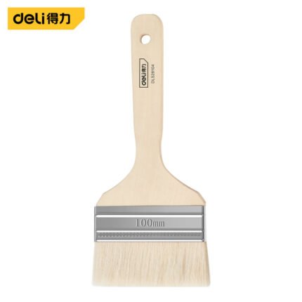 DELI TOOLS DL528104 WOOL PAINT BRUSH - 4-INCH, 2 PIECES, WHITE
