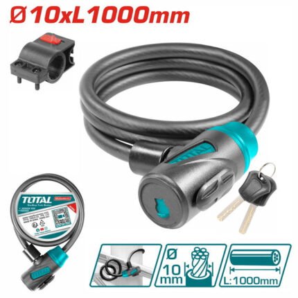 TOTAL BICYCLE LOCK WITH LOCK FRAME 10X1000MM (TBK11010)
