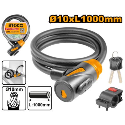 INGCO BICYCLE LOCK WITH KEY DBK11010 10X1000 MM