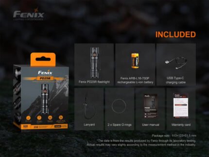 FENIX RECHARGEABLE EDC FLASHLIGHT 800 LUMENS | PD25R
