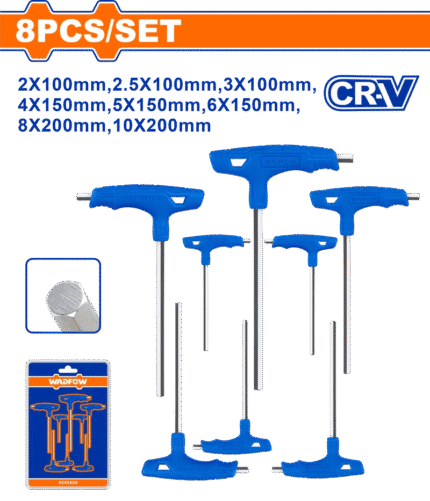 WADFOW 8 PCS T-HANDLE HEX WRENCH SET