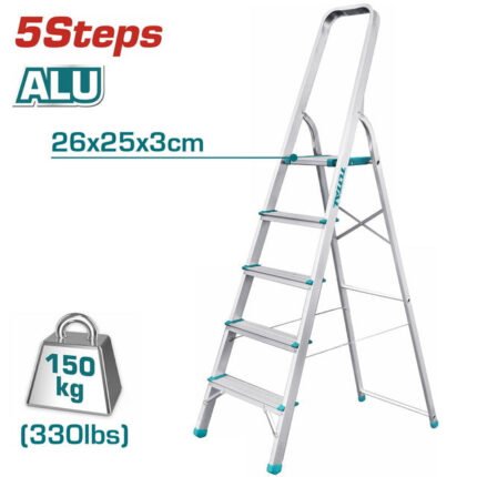 TOTAL ALUMINIUM LADDER 5 STEPS (THLAD06051)