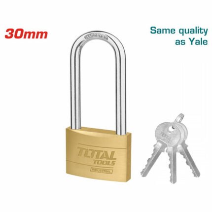 TOTAL HEAVY DUTY LONG SHACKLE BRASS PADLOCK 30MM (TLK32302L)