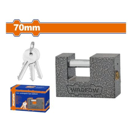 RECTANGULAR IRON PADLOCK 70MM 3 KEYS