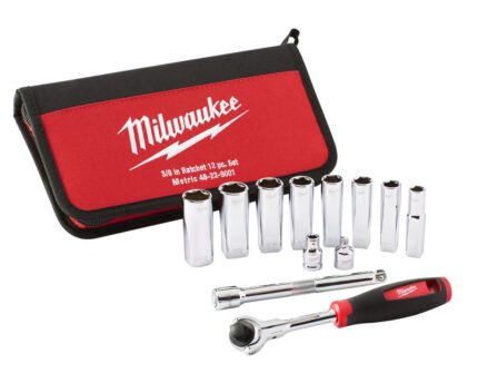 MILWAUKEE TRADESMAN 3/8 RATCHET SET 12 PC | 48229001