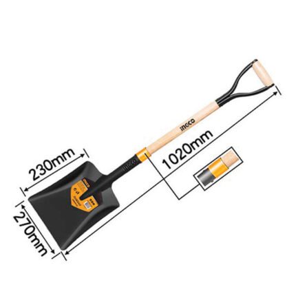 STEEL SHOVEL WITH HANDLE 102MMX270MMX235MM