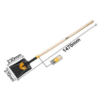 STEEL SHOVEL WITH HANDLE 147MMX270MMX230MM