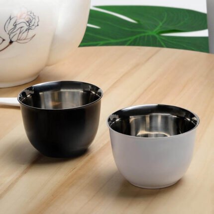KHAWA - HANS LARSEN GIFT SET OF 2 PREMIUM ARABIAN COFFEE CUPS - WHITE