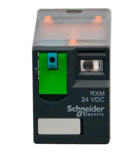 MINIATURE PLUG IN RELAY, HARMONY, 12A, 2CO, LOCKABLE TEST BUTTON, 24V DC | RXM2AB1BD